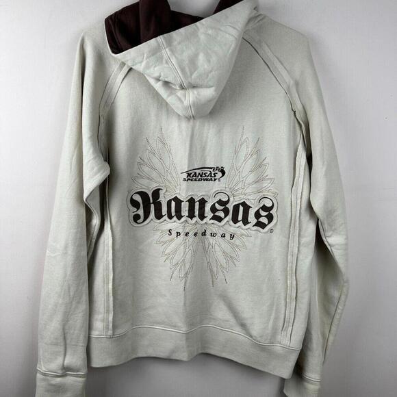 Vintage 00s y2k Womens Racing Hoodie Kansas Speedway Pullover - Picture 2 of 7